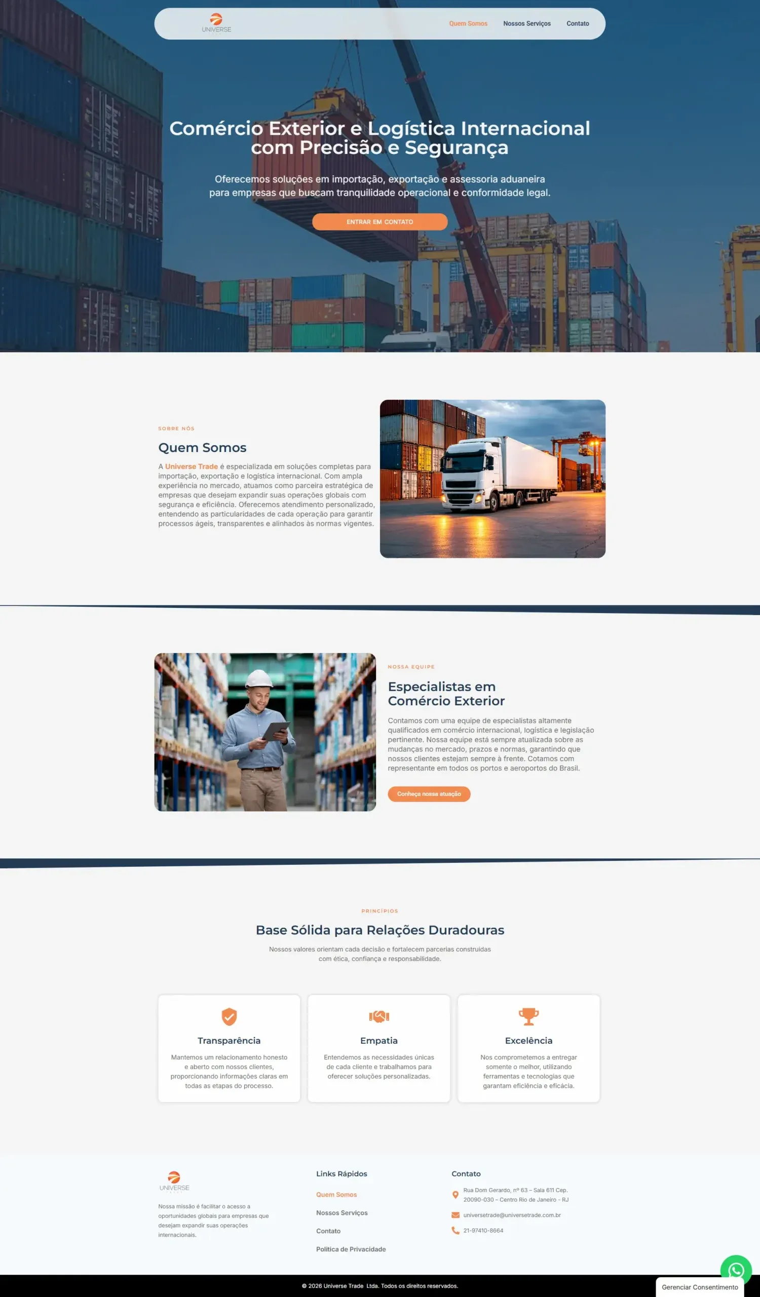 Preview do projeto Universe Trade